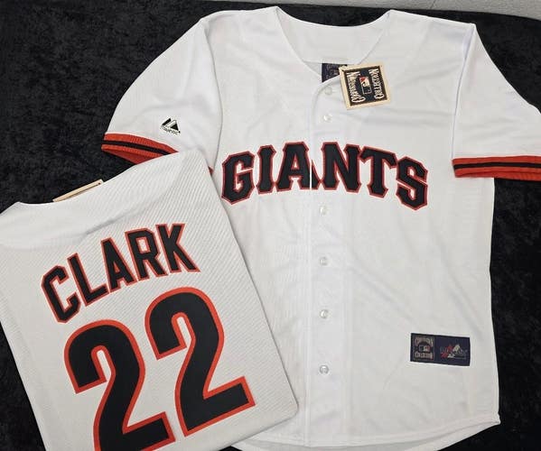 Giants WILL CLARK Throwback Vintage Cooperstown SEWN Baseball JERSEY WHITE NWT