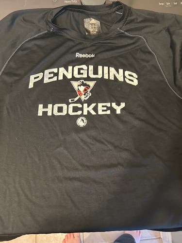 Wilkes-Barre Scranton Penguins Size L AHL Reebok Speedwick Base Layer Pro Stock Short Sleeve Shirt