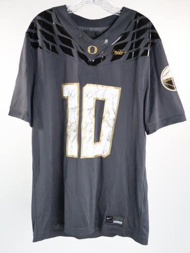 Nike Oregon Ducks Herbert #10 Anthracite Shoe Duck Football Jersey Size L Read