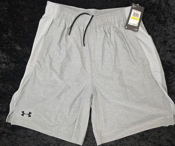 Under Armour UA Mens Shorts 1376955 011 SILVER 9" Pocketed NWT MEDIUM $35