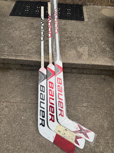 Senior Bauer Vapor 1X Regular Goalie Stick 25" Paddle  3 pack, 1 new, 2 used P31