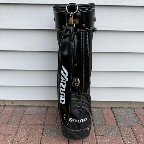 Vintage Mizuno Golf Cart Bag Black White 6 Way Dividers With