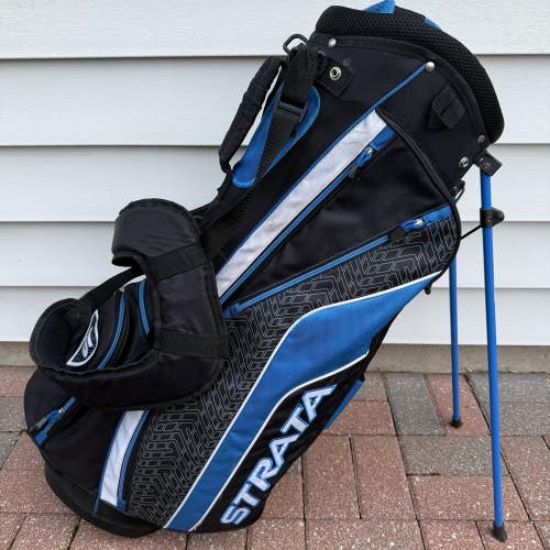 Strata by Callaway Golf Stand Carry Bag Blue Black White 7 Way Dividers