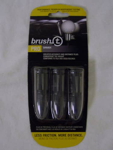 Brush-T Pro Driver Tees (Black) 3pk Golf NEW