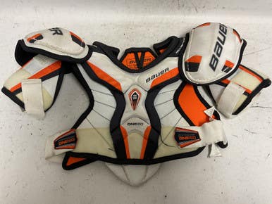 Used Bauer SUPREME ONE60 Junior Shoulder Pads Black/Orange/White SM 11855-S000201535