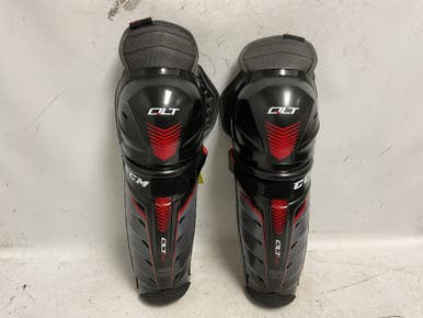Used CCM QLT 270 Senior Shin Guards Black 14" 11855-S000201556