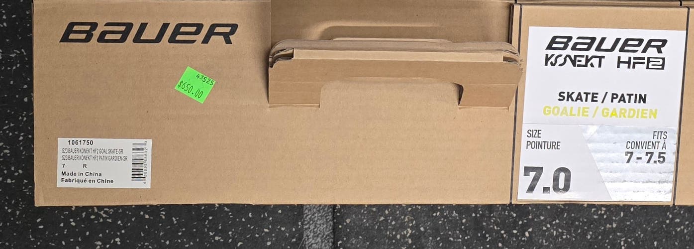 2023 Bauer Konekt HF2 Hockey Goalie Skates Regular Width 7 (New)