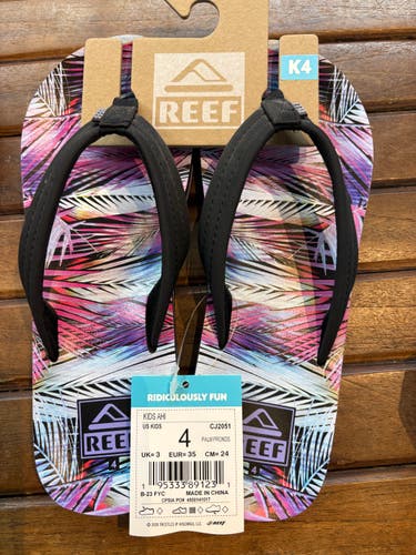 Reef Ahi Unisex 4Y (Big Kids / Youth) Youth Sandals (New)