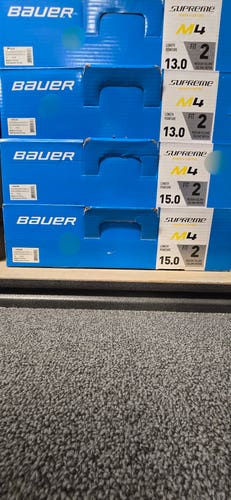 GIANT Size 13&15 Bauer Supreme M4 Hockey Skates Regular Fit 2 Width (New)