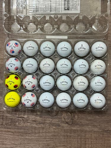 24 Callaway Chrome Soft Golf Balls - Triple Track, TruTrack, Truvis Designs (4A)