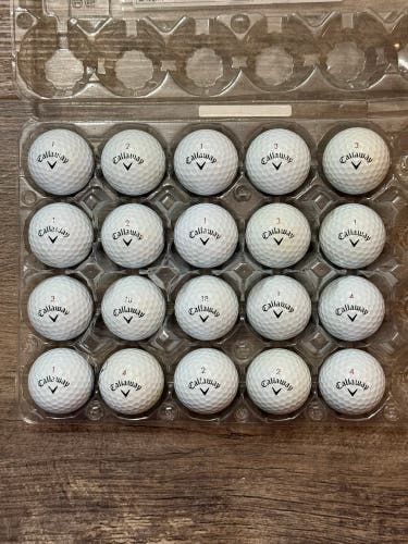 20 Callaway Chrome Tour Golf Balls - 5A/4A Condition