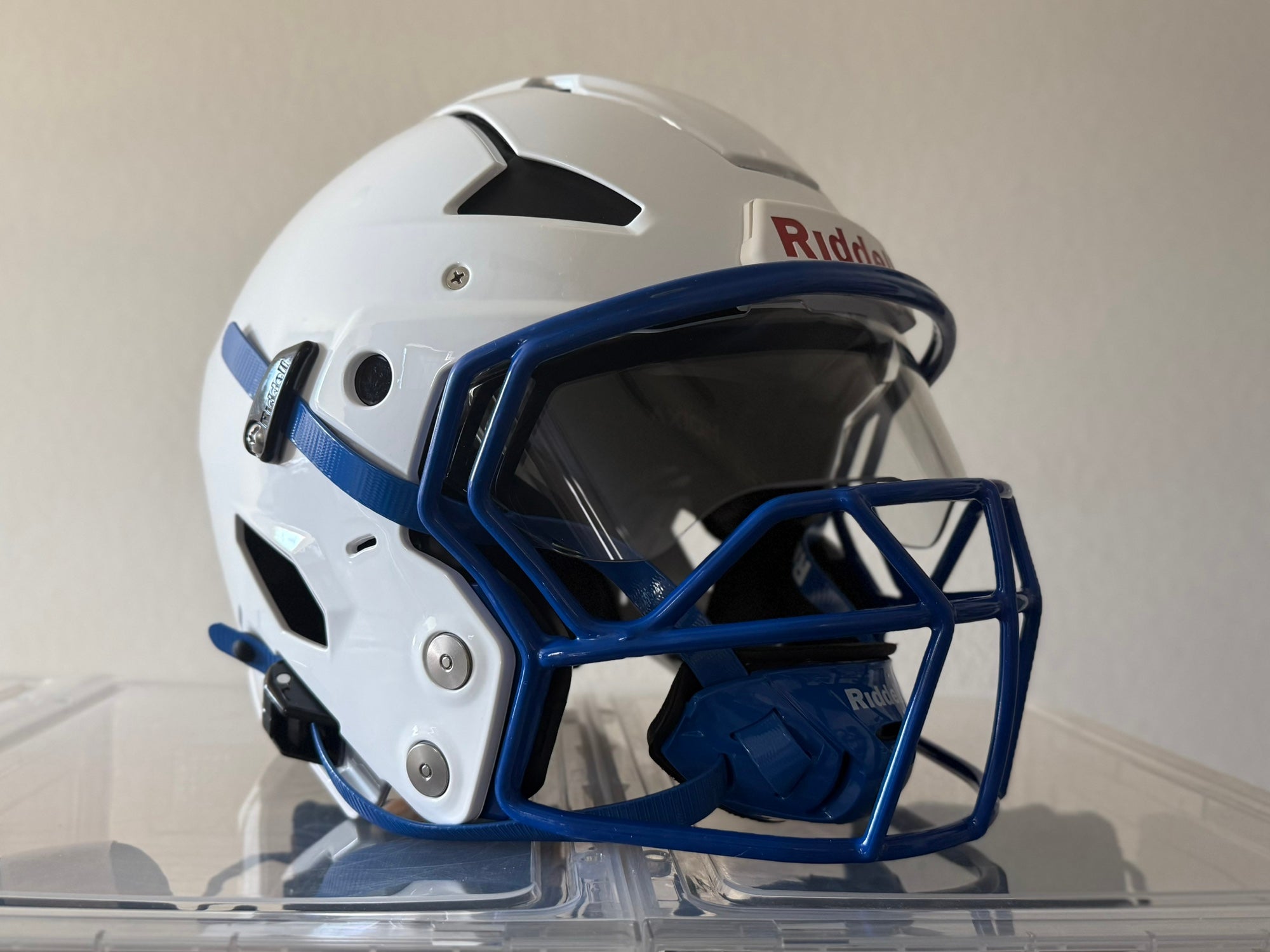 blue white football helmet Detroit Lions Alternate 2024 On-Field Riddell Speed Replica Full Size Based on one of the most popular on Riddell Varsity SF Echo Custom