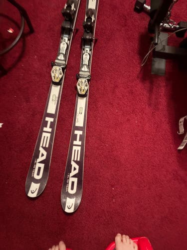 HEAD 156 cm Racing World Cup Rebels SL RD Skis With Bindings Max Din 11 (Used)