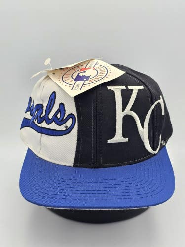NEW Vintage Kansas City Royals Logo Athletic MLB Swirl Vtg Sports Hat Snapback