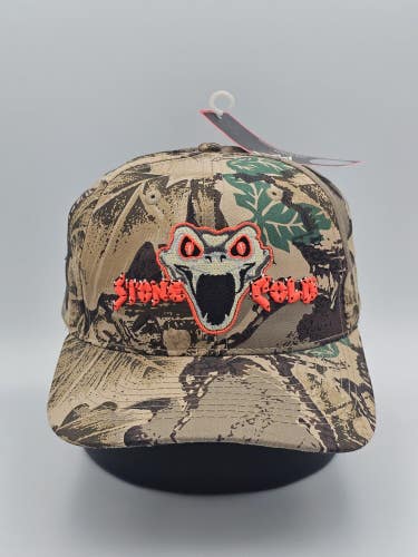 WWF Stone Cold Steve Austin Camo Rattlesnake Hat Snapback Camouflage 1998 VTG