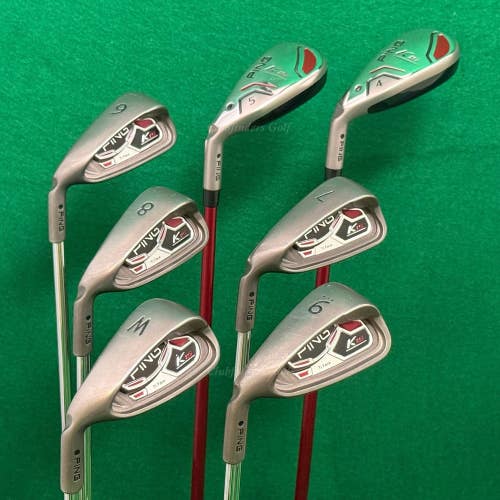 LH Ping K15 Ti Face Black Dot 4H, 5H, 6-PW Iron Set TFC 149H/CFS Steel Regular
