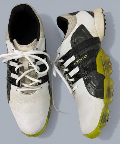 ADIDAS Powerband Classics Men's Golf Shoes White & Black - Size 10