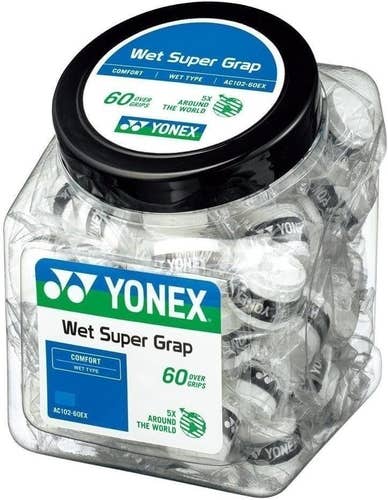 YONEX Wet Super GRAP Overgrip 60 Pack, (Color Options)