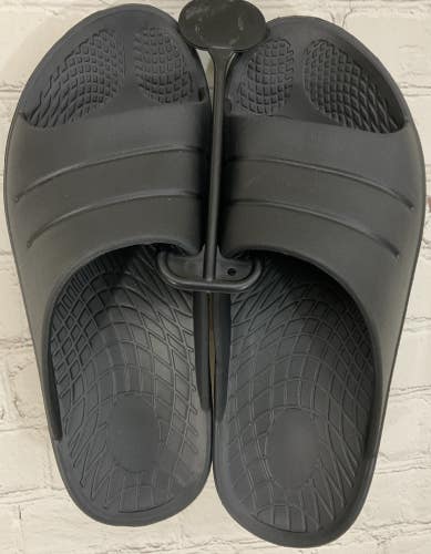 Unisex Adult Open Toed Slides Recovery Comfort Rubber Foam Slip Resistant Black