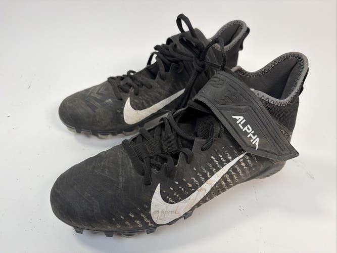 Nike Alpha Menace Pro 2.0 Football Cleats, Black, Size 8