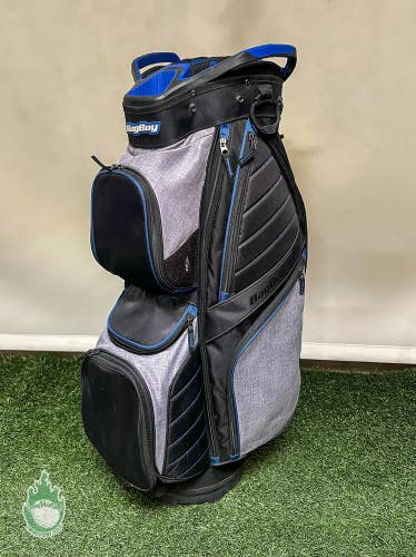 Used Bag Boy Black/Blue/Grey 15-Way Golf Bag w/ Rainhood