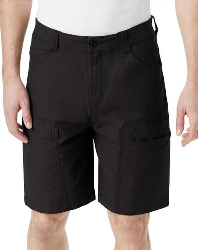 Bass Outdoor Worker Shorts Mens 36x32 Black Stretch 9" Belted Waist Cargo FTS334