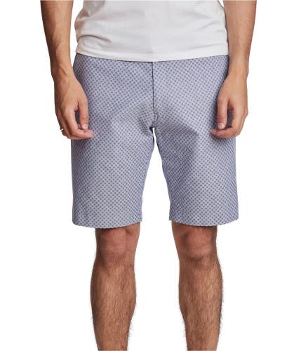 Paisley & Gray Shorts Men's 32 Blue Polka Dot Cotton Slim Fit Flat Front FTS341