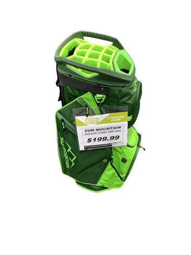 Used Sun Mountain ECO-LITE 14 WAY CART BAG Mens Cart Bag Neon Green 11347-S000266721