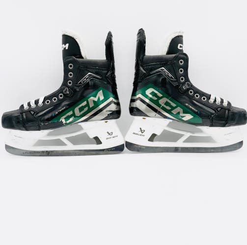 Custom NHL Pro Stock Green CCM Jetspeed FT6 Pro Hockey Skates-9.5-Regular Fit-288-Fly Ti