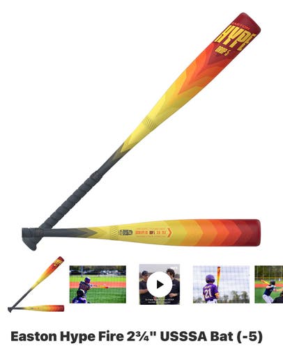 2024 Easton Hype Fire Composite USSSA Certified Bat (-5) 26 oz 31" (Used)