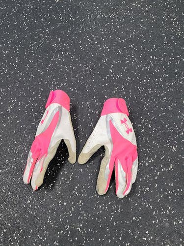 Used Under Armour BB/SB Batting Gloves Pink MD 11849-S000038593