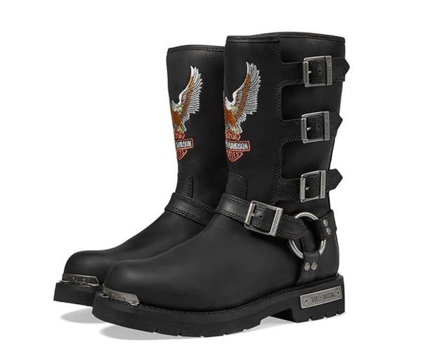 Harley-Davidson Corley D87305 Women's US 6 B Black Leather Biker Boots NCZ186