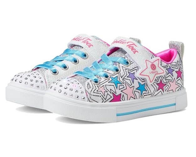 Skechers Twinkle Sparks Shimmer Stars 314457L-WMLT Girl 2.5YM Multi Shoes NCZ207