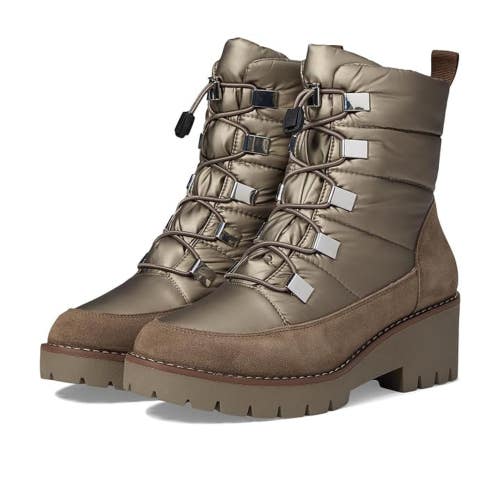 Blondo Daylor Boots Women's Taupe Nylon Waterproof Round Toe Block Heel NCZ250
