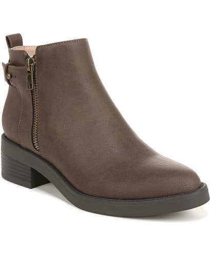 LifeStride Bonus Boots Women's 9 B Brown Side Zip Round Toe Ankle Booties NCZ197