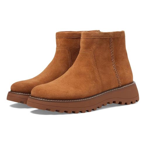 Lucky Brand Chameli Lug Boots Women's US 7.5 Brown Suede Ankle Bootie NCZ236