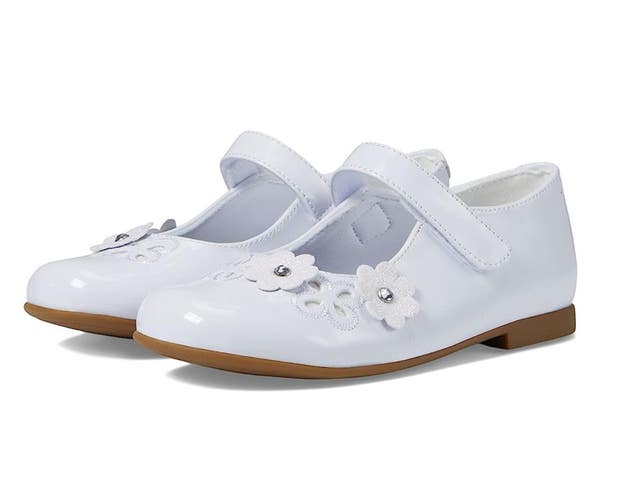Rachel Shoes Primrose Flat Girls US 11 M White Patent Round Toe Mary Jane NCZ204
