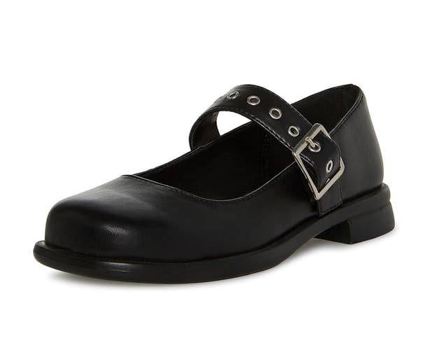 Steve Madden Bitsy Flats Girls US 3Y M Black Adjustable Strap Mary Jane NCZ208