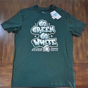 The Nike Tee Michigan State Spartans Go Green Go White Mens Size Medium NWT