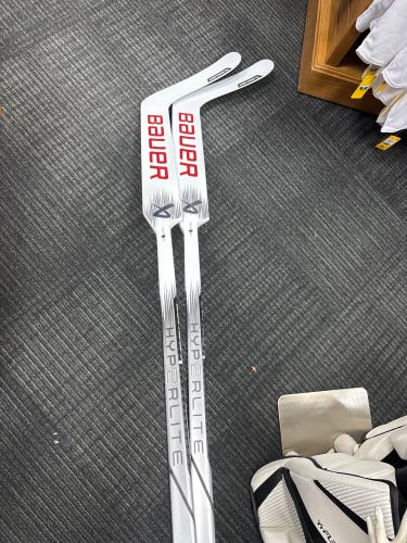 Senior Bauer Hyperlite 2 Full Right Goalie Stick 26" Paddle Pro Stock (2-Pack)