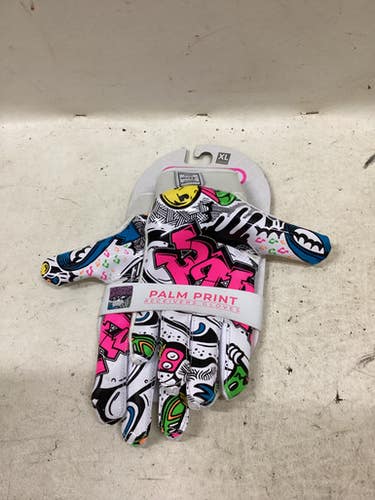 Used Battle Sports PALM PRINT YTH FB Gloves White And Pink XL 11725-S000498671