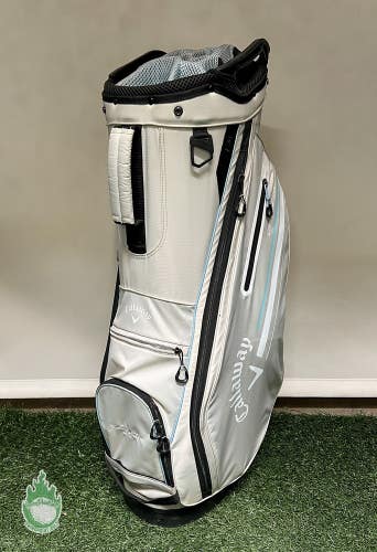 Callaway CHEV 14 Way Golf Cart Carry Bag White/Sky Blue Embroidered Cascata