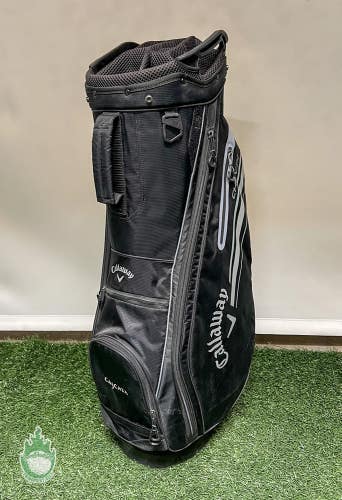 Used Callaway CHEV 14 Way Golf Cart Carry Bag Black/Grey Embroidered Cascata