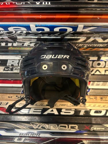 Bauer Re-Akt 75 Ice roller Hockey Helmet Navy Blue Large No cage
