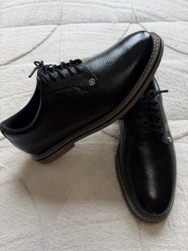 $225 G/FORE G4 Galivanter Black Pebble Leather Derby Oxford Golf Shoes 9