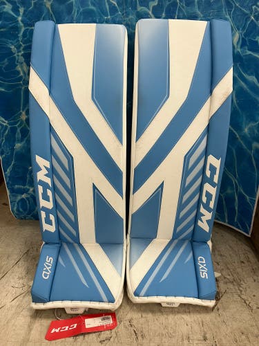 Blue 35" Senior CCM Axis Pro Goalie Leg Pads (New)