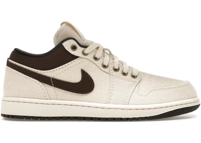 Size 9M/10.5W - Jordan 1 Low Premium Pale Ivory Off Brown (NO BOX) IB8058-110