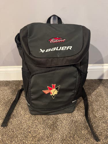 Black Adult Unisex Bauer Pro Stock Bonnyville Pontiacs AJHL Backpack (Used)