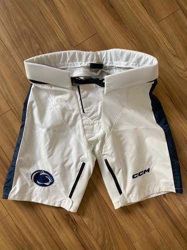 CCM PPPTKC Girdle/Pants shell Small White/Navy - Penn State University Pro Stock (Used)
