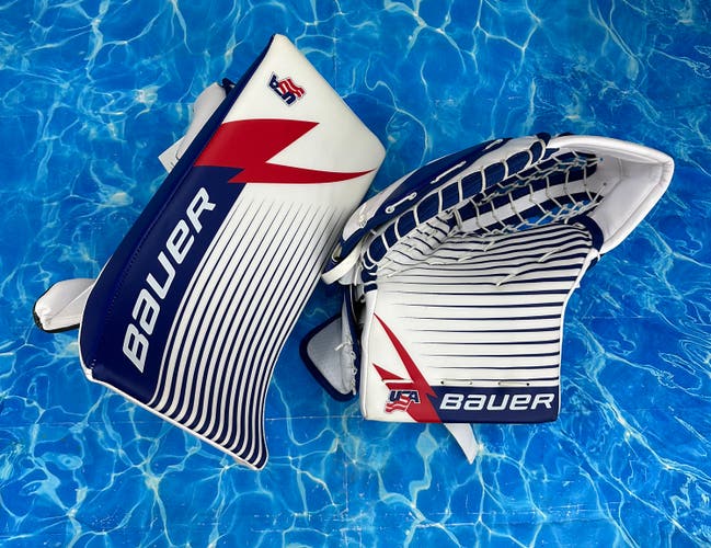Senior Bauer Vapor Hyperlite Goalie Gloves & Blockers Full Right USA (New)